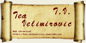 Tea Velimirović vizit kartica